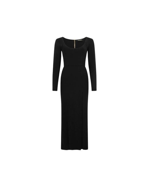 Roberto Cavalli Midi Jurk Met Split in het Black