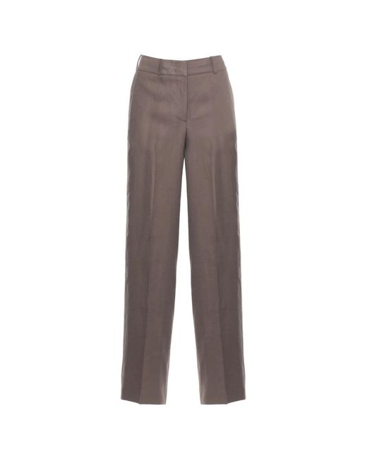 Peserico Brown Wide Trousers