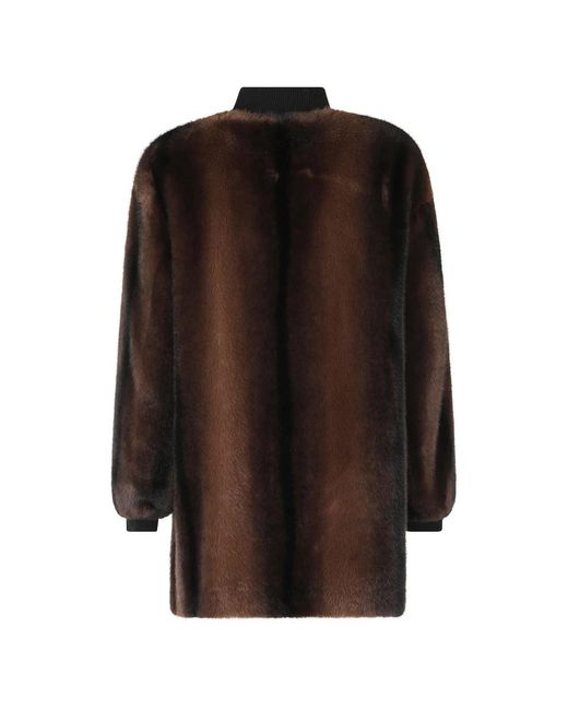 Ermanno Scervino Brown Faux Fur & Shearling Jackets