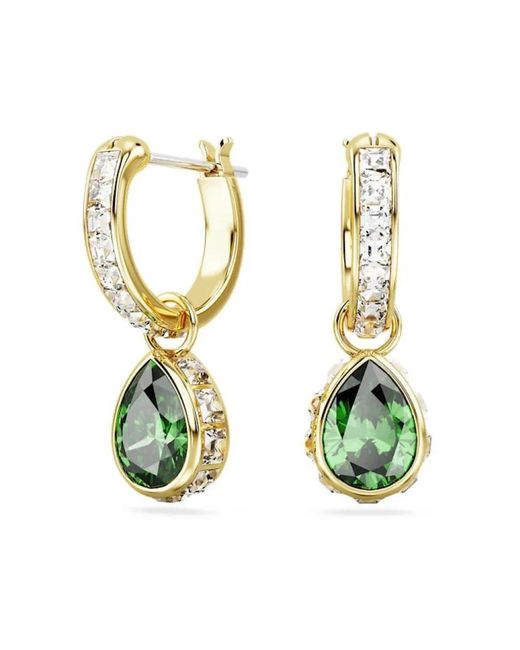 Swarovski Green Stilla drop-ohrhänger, tropfenschliff