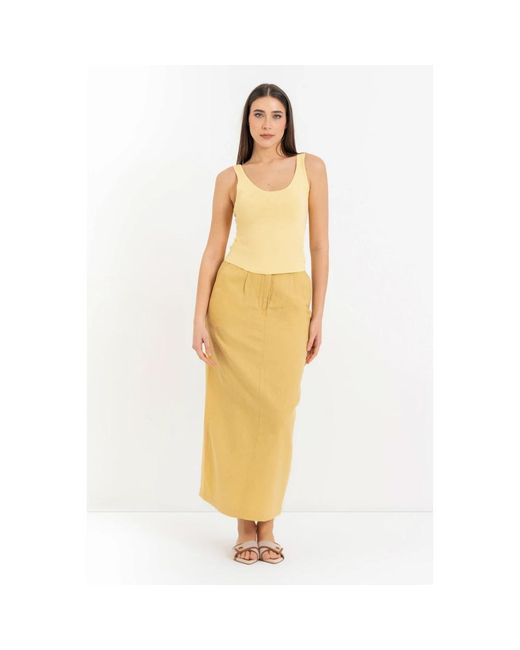 Kocca Yellow Sleeveless Tops