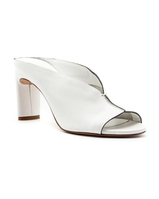 Roberto Del Carlo White Heeled Mules