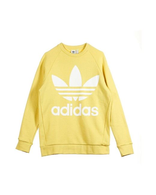 Adidas Yellow Oversized Crewneck Sweatshirt