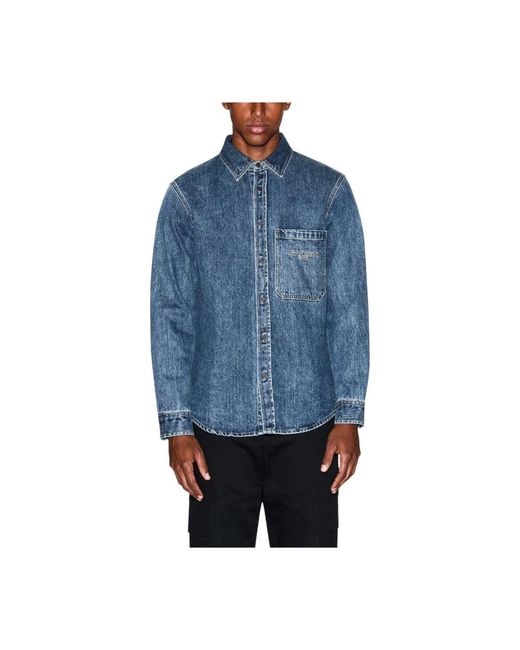 ARMANI EXCHANGE Blue Denim Shirts for men