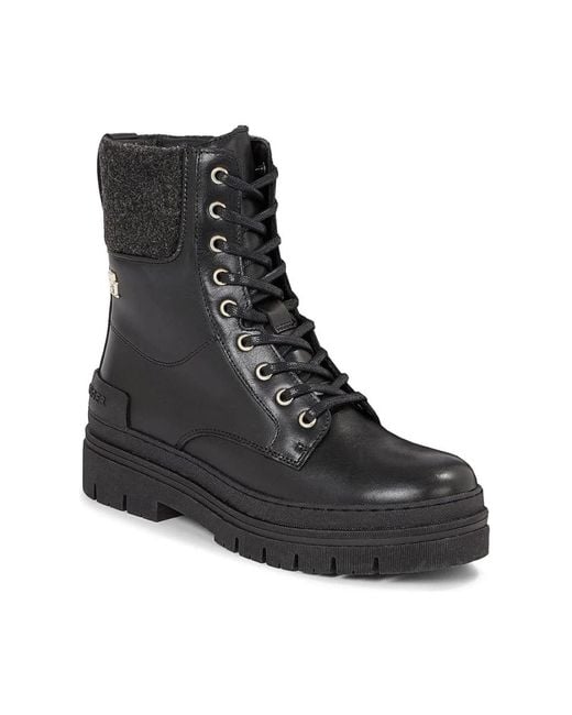 Tommy Hilfiger Black Lace-Up Boots