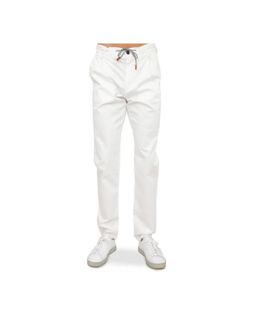 Eleventy White Straight Trousers for men