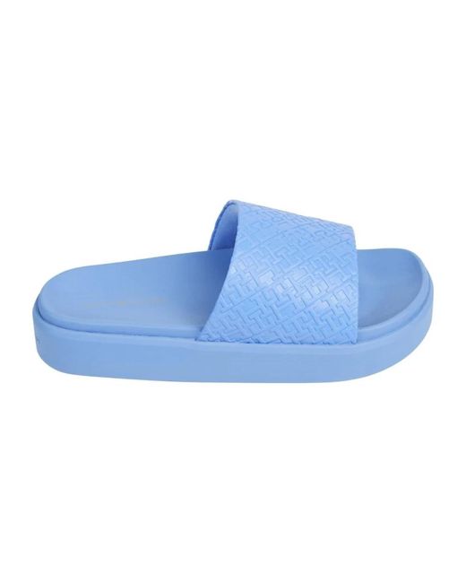 Tommy Hilfiger Blue Blaue pool slide flip flops