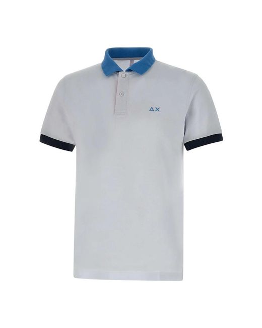Sun 68 Tops ,Wit ,Katoen 3-Color-Way Polo in het Blue voor heren
