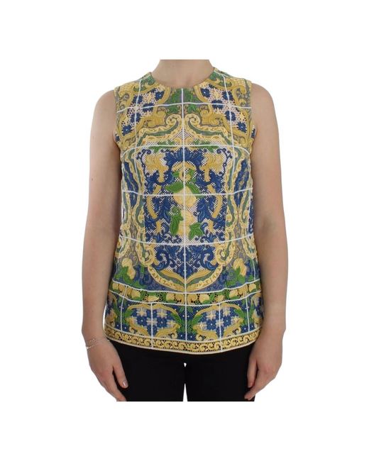 Dolce & Gabbana Green Sleeveless Tops
