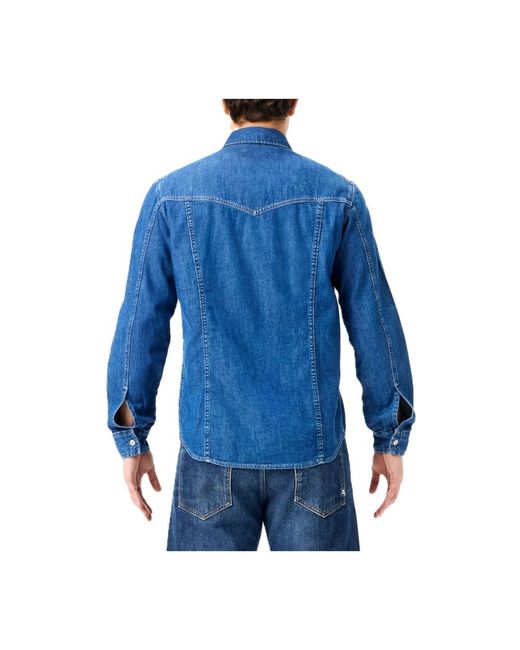 CYCLE Blue Denim Shirts for men