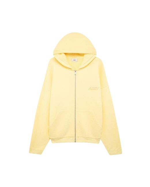 Autry Hoodies & Sweatvesten ,Geel ,Katoen Katoenen Sweatshirt Met Logo in het Yellow voor heren