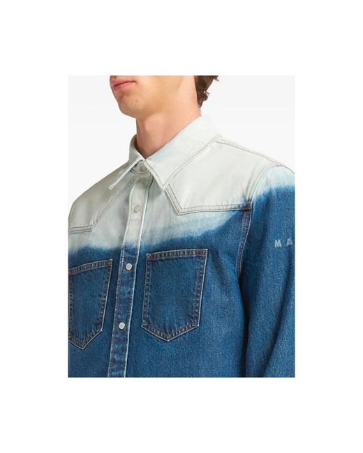 Marni Blue Denim Shirts for men