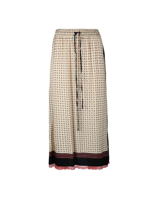 Semicouture Rokken ,Veelkleurig ,Rechte Rok Met Zijsplitten in het Natural