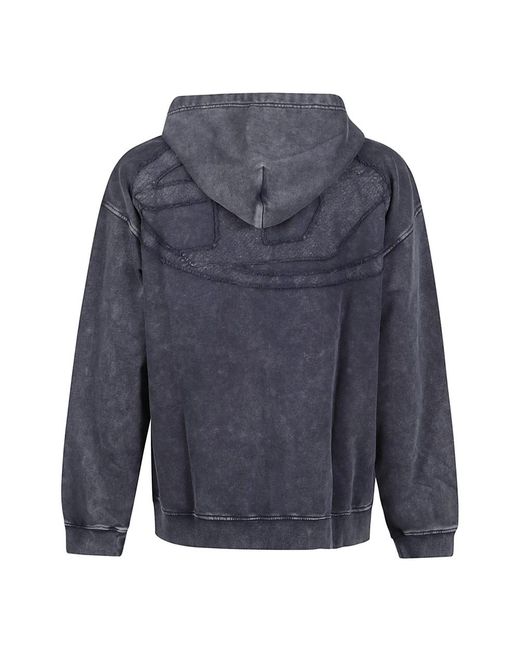 DIESEL S-Boxt Hood Zip Sweatshirt in het Blue voor heren
