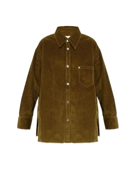 AMI Overhemden ,Groen ,Katoen Corduroy Shirt in het Green voor heren