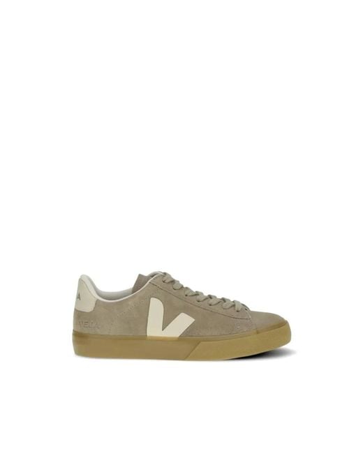 Veja Green Logo-Patch Suede Sneakers