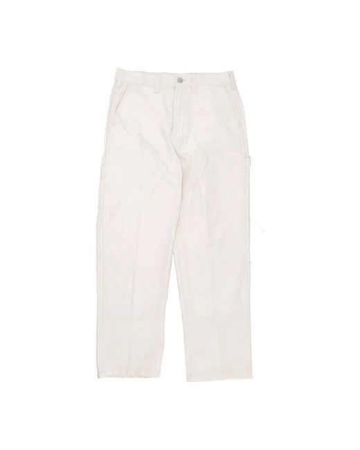 Obey White Straight Trousers for men