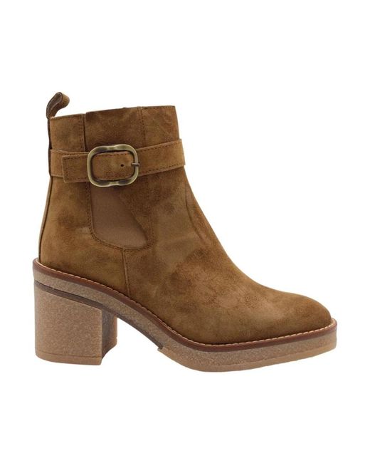 Alpe Brown Heeled Boots