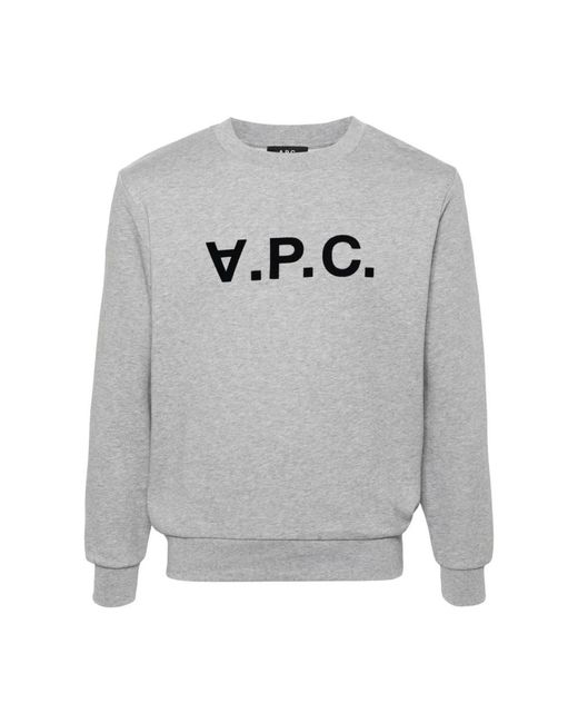 A.P.C. Hoodies & Sweatvesten ,Grijs ,Katoen Standard Grand Vpc Sweatshirt in het Gray