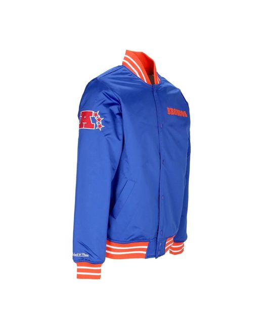 Mitchell & Ness Jassen ,Blauw ,Polyester Denver Broncos Bomberjack Nfl Teamkleuren in het Blue voor heren