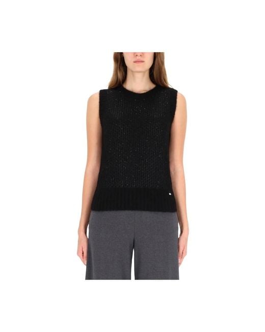 Herno Gebreide Mouwloze Top in het Black