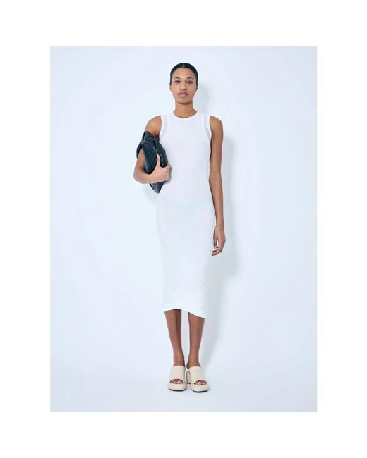 Jil Sander Blue Lagiges midi-kleid scoop neck italien