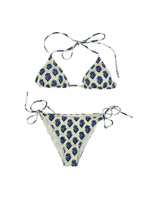 Mc2 Saint Barth Blue Weißer jaipur gemusterter badeanzug