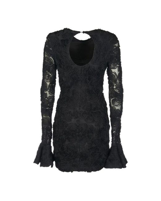 ROTATE BIRGER CHRISTENSEN Black Schwarzes Blumen Mini Kleid Rotation