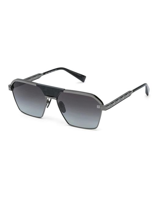 Balmain Accessoires ,Grijs ,Zwarte Rhodium Navigator Zonnebril in het Gray
