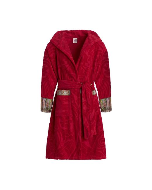 Etro Nachtkleding ,Rood ,Katoen New Tradition Badjas Met Capuchon in het Red