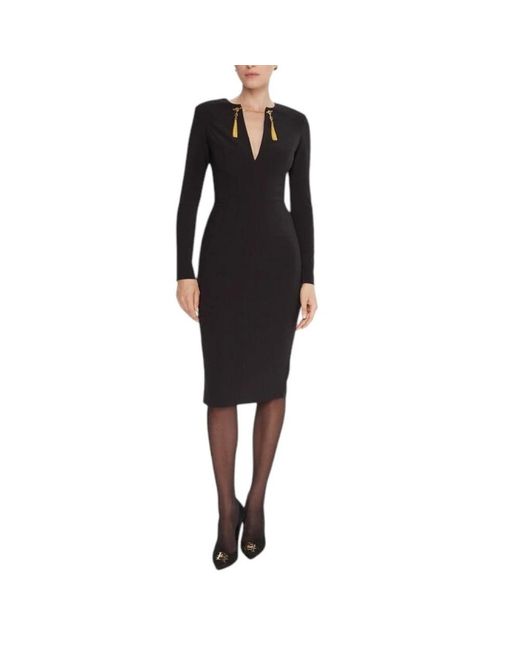Elisabetta Franchi Black Midi Dresses