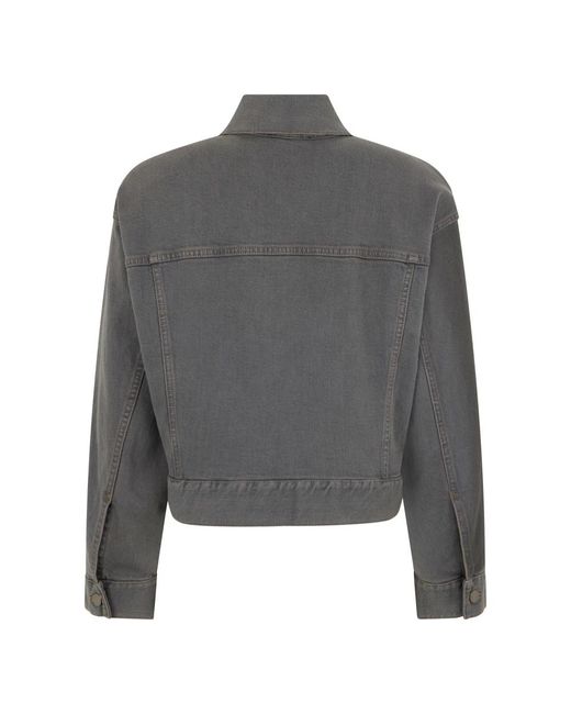 Peserico Jassen ,Grijs ,Denim Cropped Denim Jacket in het Gray