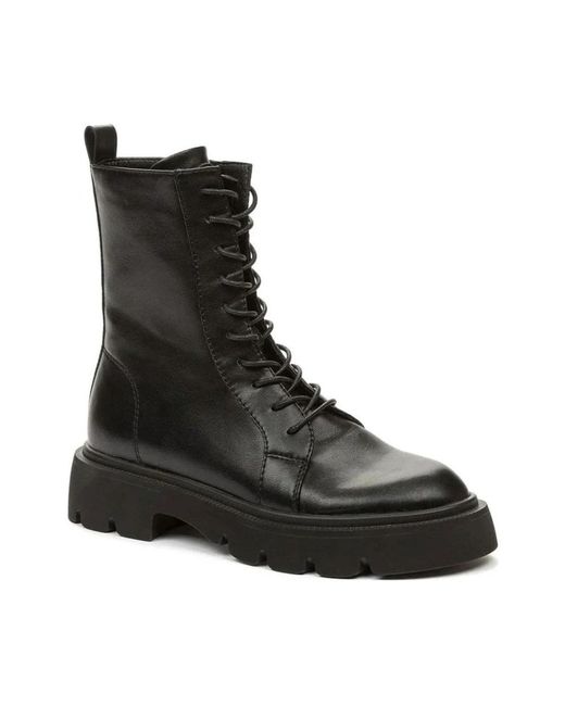Betsy Black Lace-Up Boots
