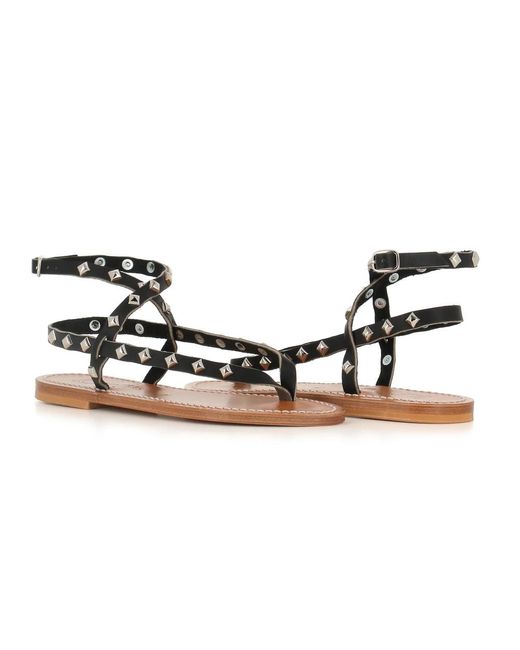 K. Jacques Brown Flat Sandals