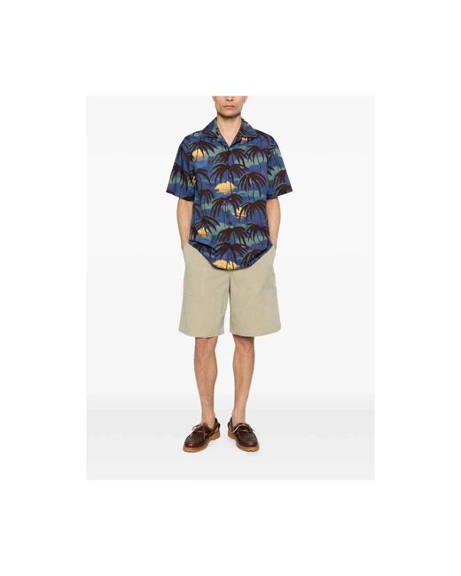 Drole de Monsieur Blue Short Sleeve Shirts for men