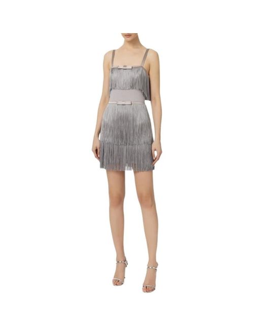 Elisabetta Franchi Gray Party Dresses