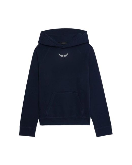 Zadig & Voltaire Georgy Embellished Hoodie in het Blue