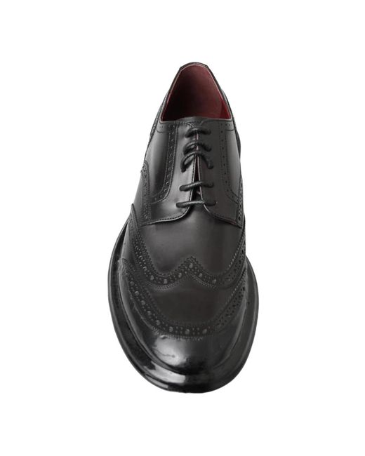 Dolce & Gabbana Schwarze leder oxford wingtip formale derby schuhe in Black für Herren