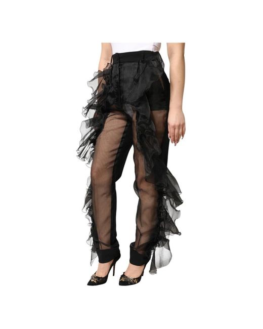 Dolce & Gabbana Black Straight Trousers