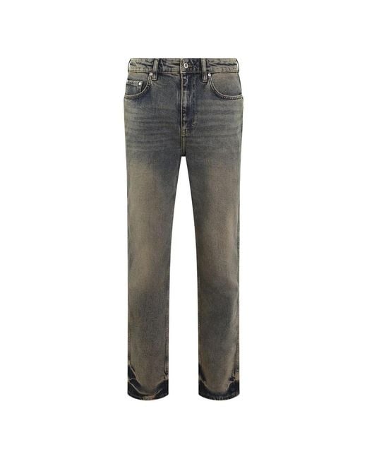 Represent Gray Straight Fit Jeans for men