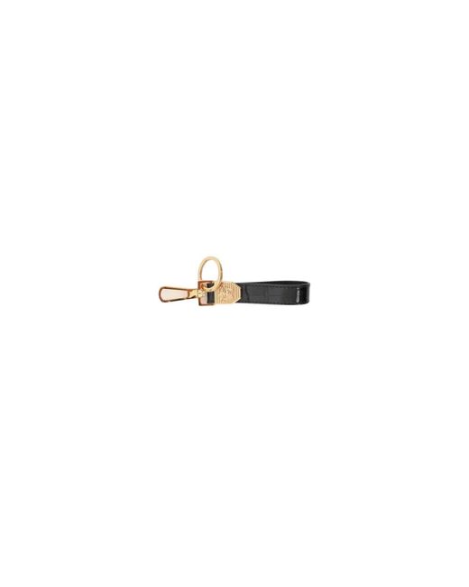 Versace Embossing Croco Keychain in White für Herren