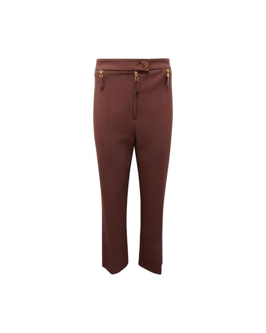 Elisabetta Franchi Red Slim-Fit Trousers