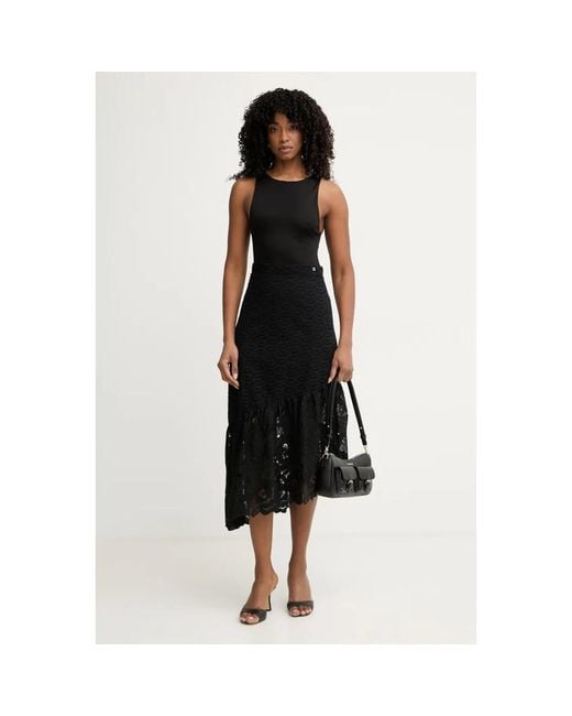 Midi Skirts Guess de color Black