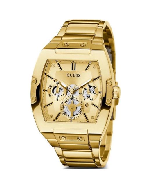 Oro orologio analogico al quarzo in acciaio inossidabile di Guess in Metallic da Uomo