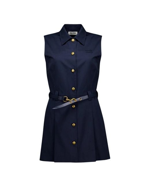 Miu Miu Blue Short Dresses