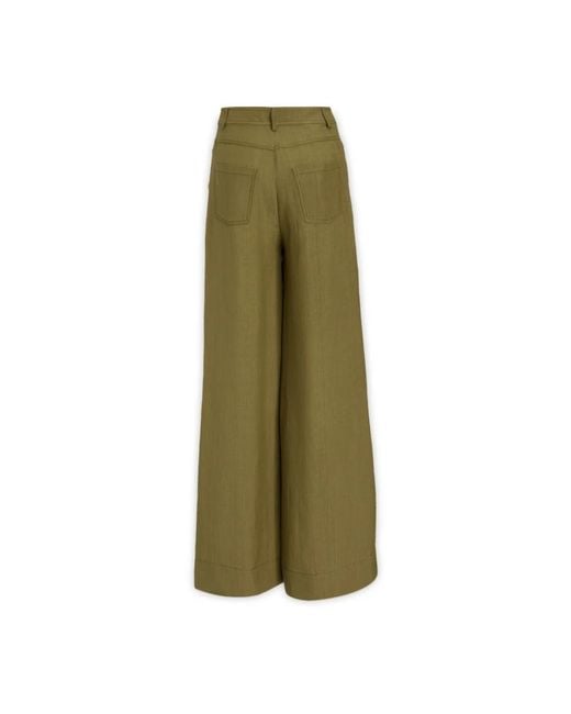 Alberta Ferretti Green Wide Trousers