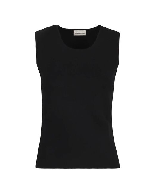 Sleeveless Tops di P.A.R.O.S.H. in Black