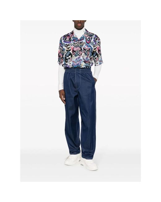 Sunnei Blue Wide Trousers for men