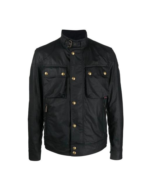 Belstaff Black Leather Jackets for men