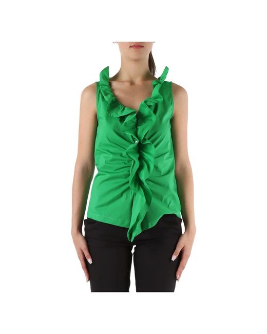 Top in cotone stretch con rouches di Emme Di Marella in Green